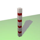 Acheter Borne carrée de balisage à 4 bandes rouges rétro-réfléchissantes - Solution Pin au meilleur prix